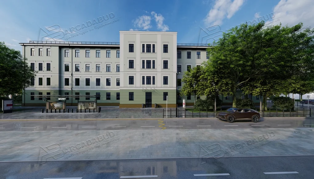 Фасад хірургічного корпусу «Обласна клінічна лікарня» м. Харків